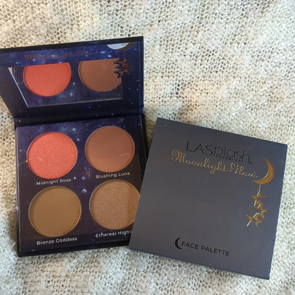 LASplash Cosmetics Moonlight Glow Face Palette in Moon, 2.8g x4 = 11.2 g…
